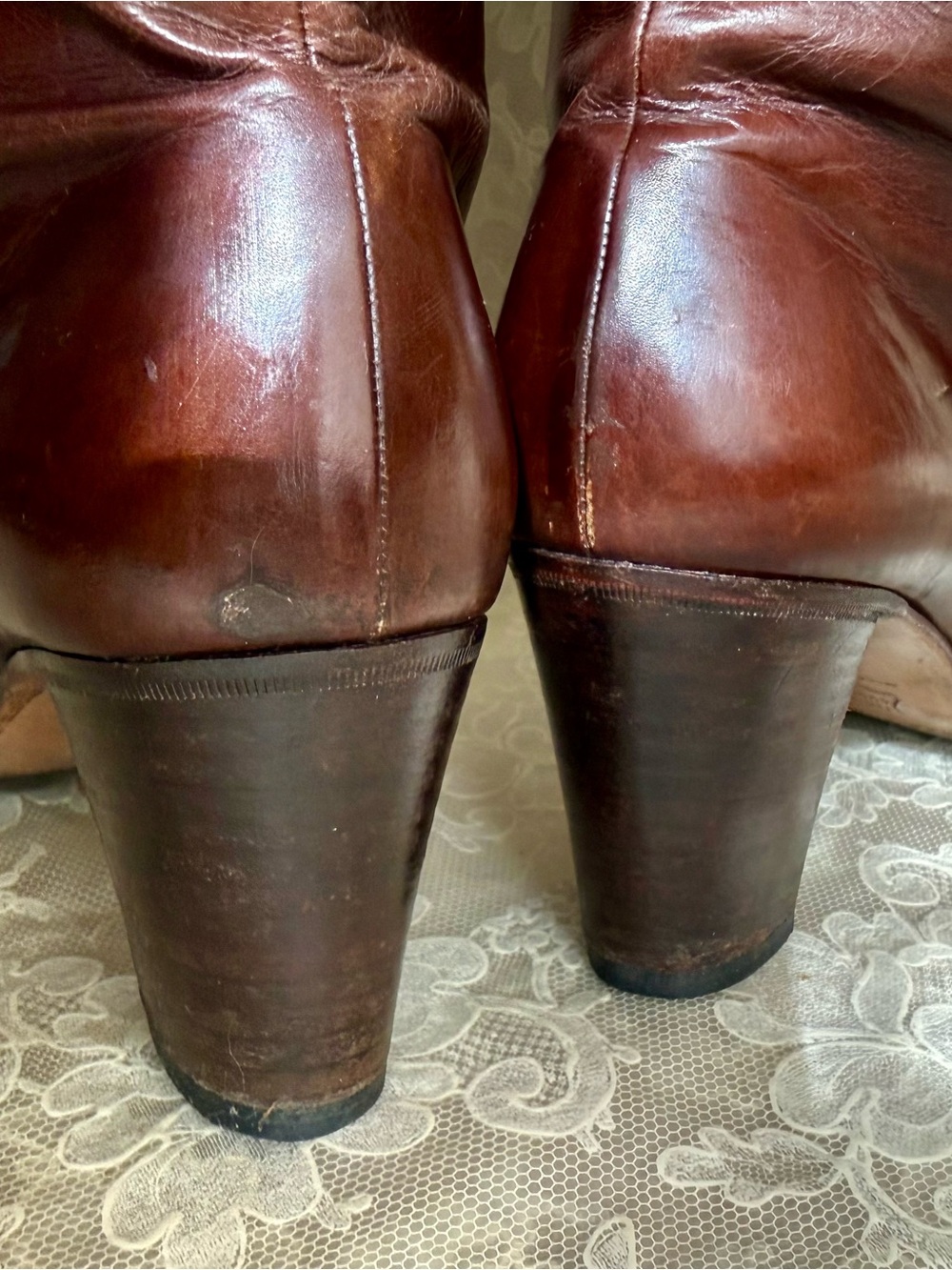 Vint Rare Ferragamo 7.5 Knee High Leather Riding Boots VINTAGE Saks 5th Collab - Picture 8 of 14